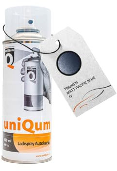 uniQum Autolack Spraydose für TRIUMPH MATT PACIFIC BLUE JY Autolack Reparatur 400 ml