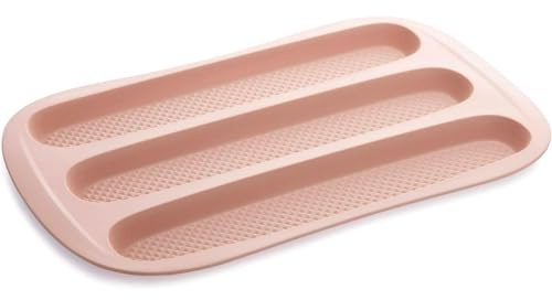 Avilia Baguette-Backform aus Silikon, hitzebeständig bis 230 °C, 21,6 x 36,9 x 1,8 cm, Haselnuss