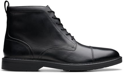 Clarks Aldwin Cap Mens Black Leather, 9