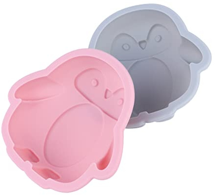 CIYODO Pinguin Kuchenform 2 Stück aus Silikon, Tiefkühlgeeignet | Cartoon Backform für Kuchen, Pflegeleicht und Flexibel, für Kreative Desserts und Einfache Entnahme Zufällige Farbe