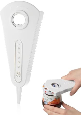 SULIUDAJI 1 Pieza Abre Botes Tarros, Abrelatas Profesional Manual, Abridor de Tarros, Latas, Botellas 2 en 1 Multifunción para Ancianos y Manos Débiles y Sufridores de Artritis