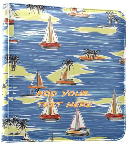 Fotoalben mit Segelboot, Sommer-Szene, personalisierbar, Bilderbuch für Fotos, selbstklebende Seiten, personalisiertes Buch, Fotoalbum, Familienalben für Fotos, 2 Stück, 10,2 x 15,2 cm, 1 Fotos à 15,2