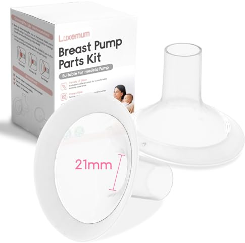 21mm Flange Inserts for Medela Breast Pump, 2pcs Medela Nipple Shields | Compatible with Pump in Style, Symphony, Freestyle, Sonata, Maxflow, Signature Pro, Hand Pump Replacement Parts