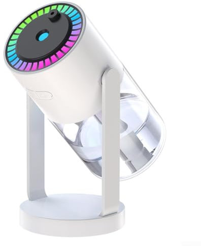 Mini humidificador de aire aromático con luz nocturna calmante para entornos tranquilos (blanco)