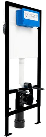 JAPAR Promicro Unterputz Spülkasten Komplettset mit Betätigungsplatte Weiß – Vorwandelement für Wand WC – Unterputzspülkasten austauschbar, 2-Mengen Spülung, leise & platzsparend