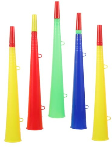 Garneck 5pezzi Trombe Di Plastica Per Spettatori Colori Misti Per Eventi Sportivi e Feste Di Squadra Senza Batterie Leggere e Facili Da Trasportare