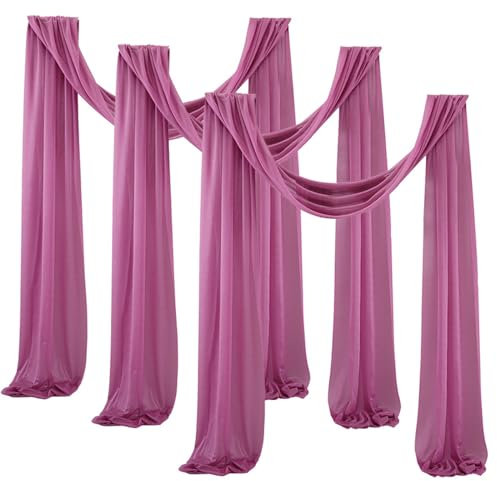 Stück Hochzeit Bogen Baldachin Bettvorhänge Hände frei Dekoration Transparent Voile Stoff Tüll Querbehang Vorhang für Party Hochzeit Geburtstag Taufe 75x300cm