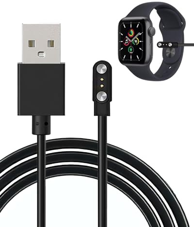 Caricabatterie Universale per Smartwatch, Cavo USB di Ricarica Magnetico a 2 Pin, Spaziatura Contatti di Ricarica 4mm, Accessori per Orologio Intelligente, Ricarica Veloce e Sicura