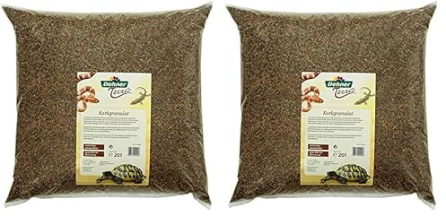 Dehner Terra Reptilienzubehör, Einstreu, Korkgranulat, 20 l (Packung mit 2)