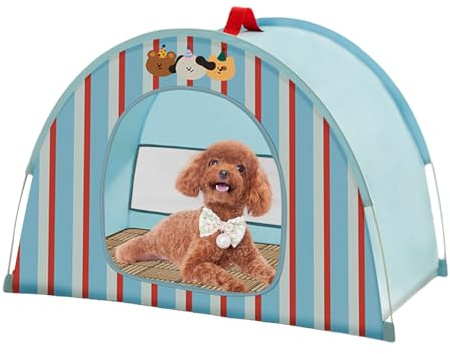 Haustierzelt, Katzen- und Hundezelt, wasserdicht, zusammenklappbar, atmungsaktiv, mit Luftstrom und Belüftung für kleine Hunde, Welpen, , drinnen und draußen, Hinterhof, Camping,