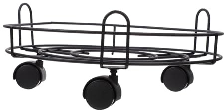 BESPORTBLE Supporto Rotondo per Vasi con Ruote Carrello Mobile in Metallo per Piante Pesanti Base Stabile e Durevole per Fioriere Indoor e Outdoor