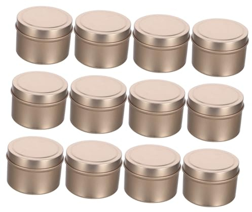 SAFIGLE 12 Piezas Tarros de Lata Rosa para Hacer Velas Recipientes Vacíos Herméticos para Almacenamiento y Manualidades