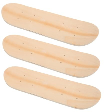 Toddmomy 3 Stück Teiliges Blanko Skateboard Deck aus Holz Doppelte Tail Glatte Oberfläche DIY Bemalbares Skateboard für Kunst Handwerk und Dekoration