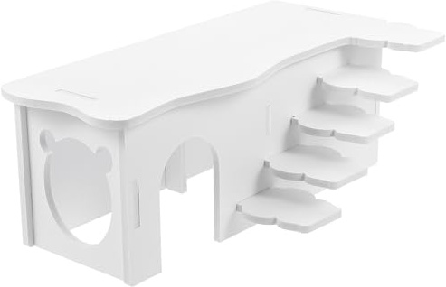 SHINEOFI Meerschweinchen Versteckhaus aus Weißem PVC mit Leiter Komfortabler Ruheplatz und Robust für Ganzjähriges Spielen und Schlafen Geeignet für Hamster und Kleintiere