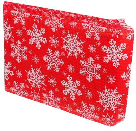 VILLCASE 10 Stück Kleine Luftpolsterumschläge mit Schneeflocken Motiv Gepolsterte Versandtaschen Blickdicht 28X37 6cm Stoßdämpfend Weihnachtliche Geschenkverpackung für Kleinunternehmen