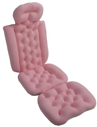 Generic Spabadkudde för Vuxna Ergonomisk Halkfri, Löstagbar, Tvättbar Helkroppskudde för Badkar för en Bekväm Badupplevelse 50 Tum (Rosa)