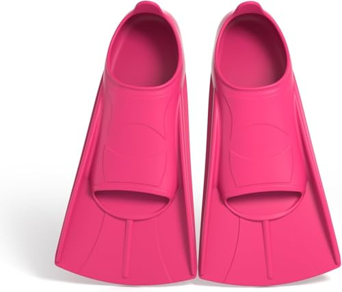 Flippers - Aletas de natación cómodas de silicona para nadar y bucear, tamaño adecuado para principiantes, adultos y niños, L, rojo