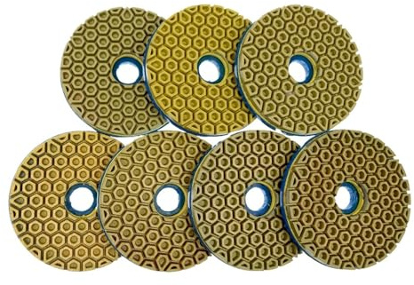 ROYIHOME 7 dischi abrasivi da 150 mm con blocco a lumaca, granito, marmo, pietra, cemento, disco abrasivo da 150 mm