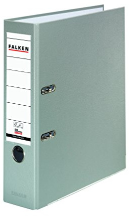 3x PP-Color Kunststoff-Ordner 8 cm breit DIN A4 grau FALKEN | Made in Germany Kunststoffbezug außen Papierbezug innen Vegan