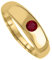 My Gold Anhänger Taufring (Ohne Kette) Kinder Mädchen Echtes Gelbgold 585 Gold (14 Karat) Ø 11mm Rubin Birthy A-01459-G401-RUB