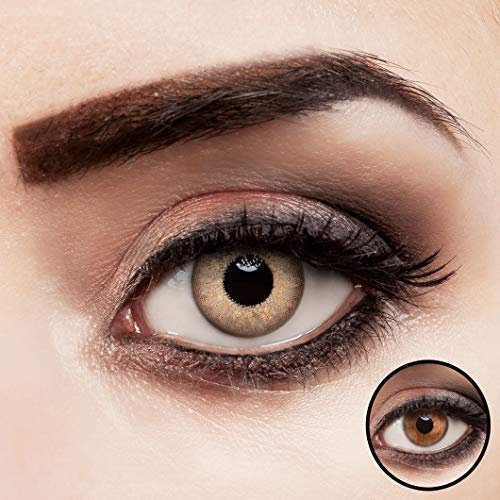 aricona Kontaktlinsen stark deckend ohne Stärke – Premium Jahreslinsen gold braun