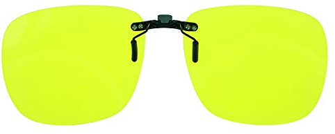Polariserade solglasögon i gult mörkerseende | Antibländning Clip-on flip-up metallklämma solglasögon | Unisex, 100 % UV-skydd, körglasögon för män och kvinnor