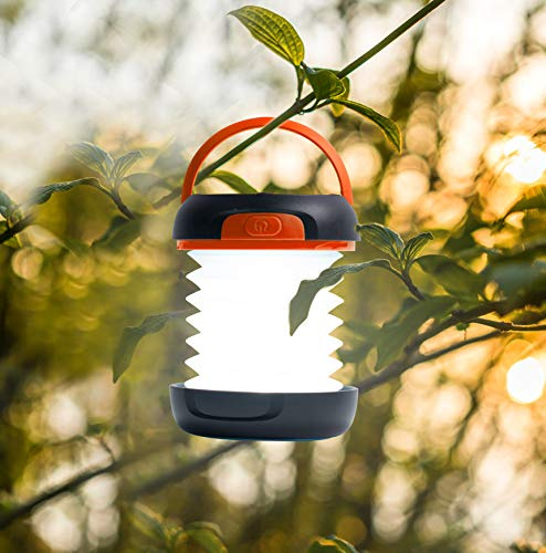 SCS Sentinel - HEC0080 - Lanterne Torche Solaire USB Nomade et Batterie Externe - Lampe Camping Rechargeable - 3 Types d'Éclairage - SolarLight Multi Orange