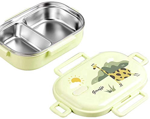 Starmood Fiambrera térmica de acero inoxidable contenedor de alimentos ecológico portátil con compartimentos caja de almuerzo a prueba de fugas