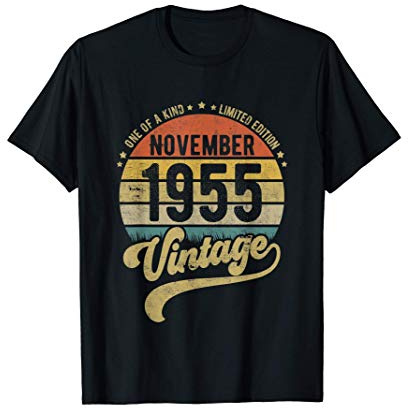vintage per 65 anni Reto, regalo nata nel Novembre 1955 Maglietta