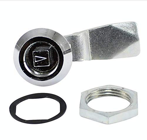 Serratura a cilindro girevole cromata triangolare a doppia lama (M060) (8 mm quadrata)