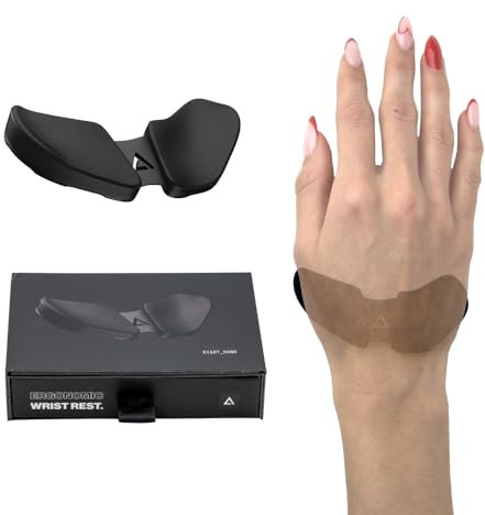 DELTAHUB Carpio 2.0 - Left-Handed Truly Ergonomic Wrist Rest for Mouse, Carpal Tunnel Support, Pain Relief, Anti-Fatigue, Easy Glide, Sleek, Office Computer, Laptop, Gaming - Small, Grey