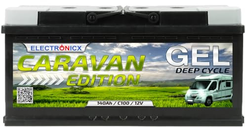 Electronicx GEL Batterie 12V 140Ah – Solarbatterie Deep Cycle wartungsfrei für Wohnmobil, Wohnwagen, Boot, Gartenhaus, Off-Grid Solaranlage, Solarspeicher, Versorgungsbatterie