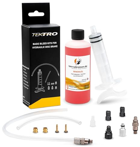 OTRADO Original Tektro Entlüftungskit inklusive 100ml Bremsflüssigkeit zum entlüften von Allen TEKTRO und TRP Scheibenbremsen hydraulisch