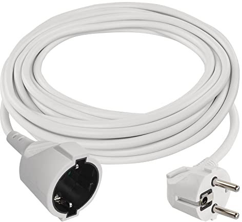 EMOS - Cavo di prolunga IP20 7 m - 1 presa Schuko - 250 V, 16 A, 3680 W - isolamento in PVC di alta qualità - H05VV-F3G 1,5 mm2 - protezione tattile rinforzata - per interni - bianco
