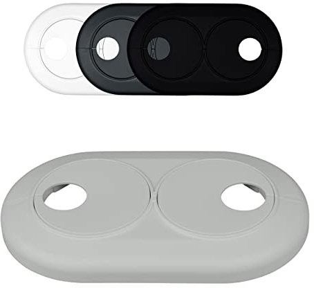 3 STÜCK Doppel Heizungsrohr Rosetten, Rohrabstand variabel, Farben und Größen, Rohrabdeckung, Verkleidung, Heizkörper Rosetten, Abdeckungen Heizungsrohr (18mm, Lichtgrau RAL 7035)