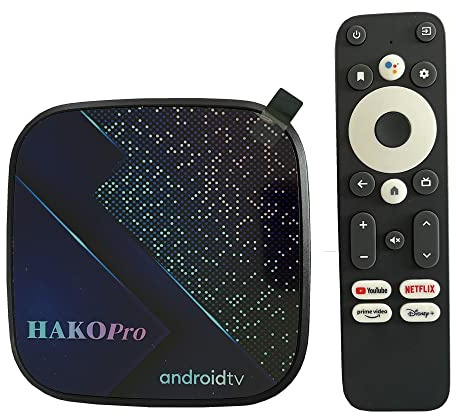 Android 11 TV Box HAKO Pro 4GB 64GB Amlogic S905Y4-B 2.4/5G Dual WiFi BT 5.0 Supporti Netflix, Prime Video 4K HDR Box
