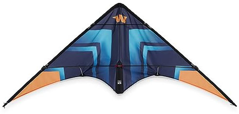 Wolkenstürmer® Lenkdrachen Fancy (türkis) – Kinder Stuntkite ab 6 Jahre 136x65cm- flugfertig inkl. 2x25m 45kp Polyesterleinen mit Handschlaufen