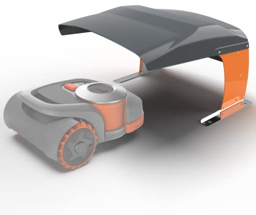 Idea Mower Garaje Robot cortacésped Vader Navi acero inoxidable aluminio compuesto materiales metálicos, estación de carga, fijación a tierra – Compatible con Segway NaviMow (negro/naranja)
