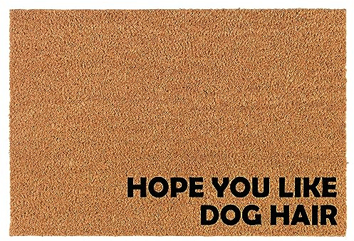 Welcome Doormat Coco Coir Door Mat Gift Hope You Like Dog Hair Corner Funny (24 x 16)