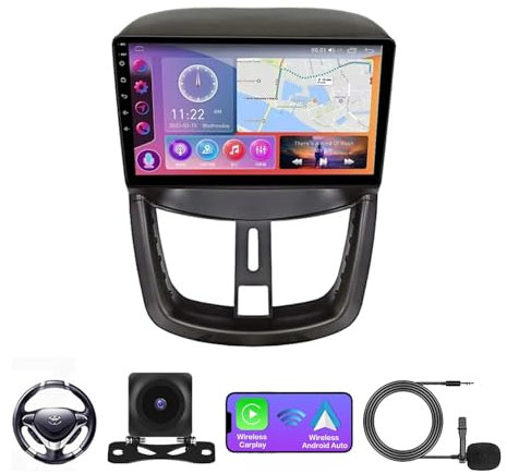 Radio de Coche Bluetooth Android para Peugeot 207 2006-2015 Android 12 Autoradio 9 Pulgada Car Stereo Apoyo Dab 4G WLAN Bluetooth Carplay Mandos de Volante Split Screen ( Color : 7862 2K 8+128G )