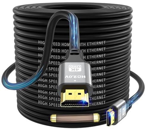 Jojobnj Höghastighets HDMI 2.0-kabel, 30 m, 4K @ 60 Hz, 18 Gbps, Ultra HD, Ethernet, returljud, HDR, kompatibel med Xbox, PS5/PS4, HDTV, bärbar dator