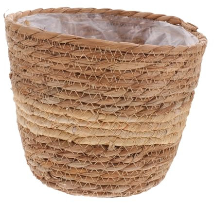 DOITOOL Woven Plant Basket Natürlichem Seegras Mit Folieneinsatz Handgefertigter Blumentopf Für Dekorative Innenbegrünung Durchmesser Für Pflanzen Und Blumen Jedem