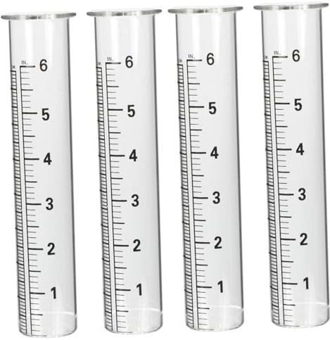 POPETPOP 4piezas Pluviómetro De Tubo De Ensayo Escala De Recipiente Para Medir La Lluvia Tubos De Vidrio Para Pluviómetros De Exterior