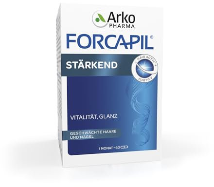 ARKOPHARMA - FORCAPIL® Stärkend - Für Haare und Nägel - Vitalität - Glanz - 450 μg Biotin - Stärkt die Haarfaser - Ab 15 Jahren - 60 Kapseln
