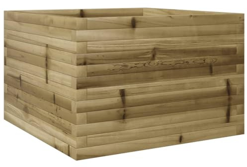 vidaXL Jardinière 70x70x45,5 cm Bois de pin imprégné, jardinière d'extérieur, bac à Fleurs, boîte à Plantes, jardinière de terrasse