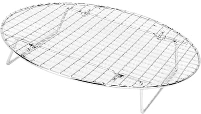 F Fityle Cooling Rack Cooling Tray Grid Folding Stand Oven Wire Rack Round Toast Rack Roasting Rack for Pizza Biscuits Steaming Bread