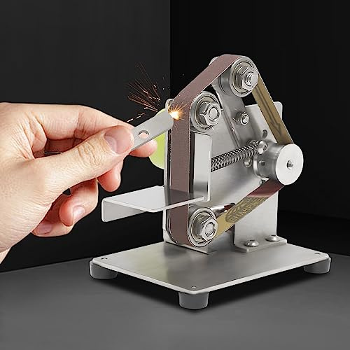 Mini Bandschleifer Elektrischer,7 Zahnräder Stand-Bandschleifer Elektrische Bandschleifer Poliermaschine Bandschleifmaschine Metal Schleifband Mit 10* Schleifbänder