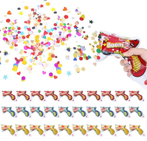 30 Stück Konfettikanone,Konfettikanone Mini Kanone Konfettikanon Hochzeit Tischfeuerwerk Konfetti Geburtstag Party Popper für Karneval, Geburtstag, Hochzeit, Weihnachten, Party, Jubiläum