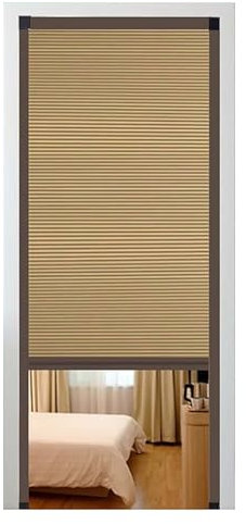 Puerta Interior de Acordeón, Puerta Plegable Retráctil con Marco de Aluminio y Tela Celular, for Dormitorio, Baño, Cocina, Oficina(Brown,40x50cm/16x20in)