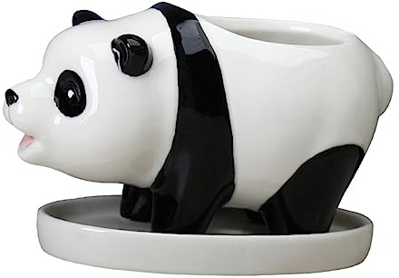 ANDRESLAD Vaso da fiori in ceramica Panda bidone arredamento Volpe all'aperto supporto per fioriera Succulente strenne natale vasi da esterno ornamento da scrivania vaso di cactus bianca